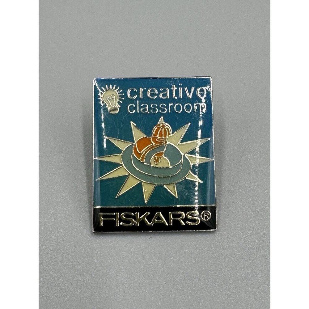 Fiskars Creative Classroom Blue & Silver Colored Lapel Pin